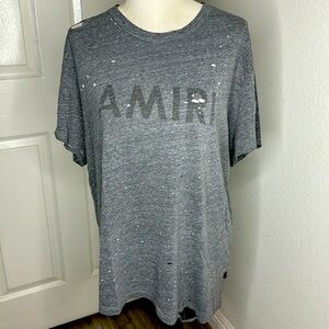 AMIRI grey - bullet hole T-shirt Large